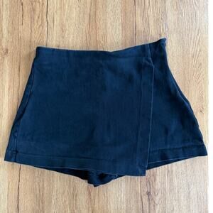 Flying Tomato Black Denim Mini Skort Size Large